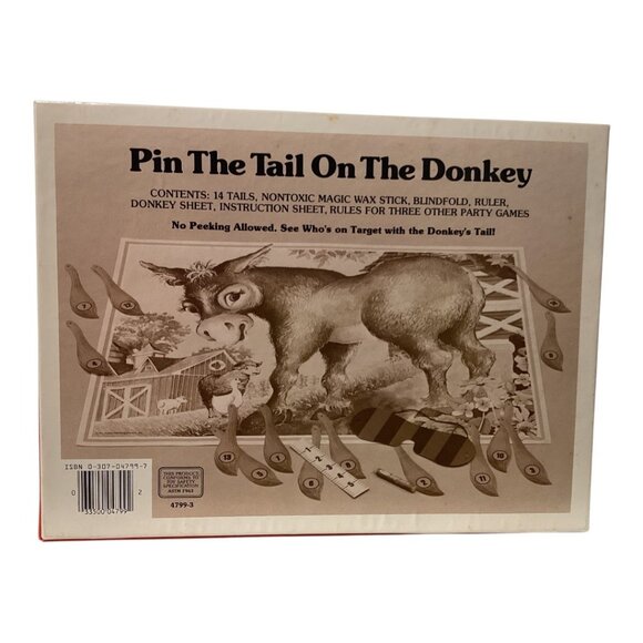 Vintage 1981 Pin The Tail On The Donkey Ages 4 To 9 / 2-14 Players -Complete- - Picture 6 of 7